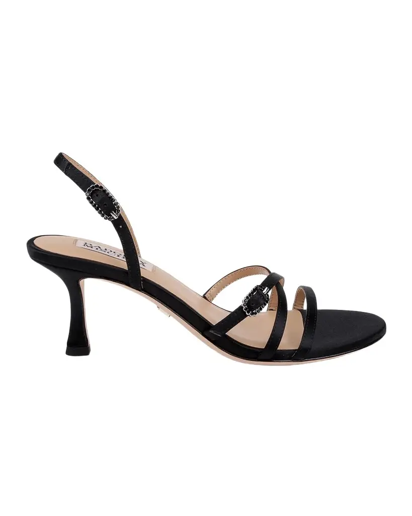 BADGLEY MISCHKA 65mm Yukon Embellished Satin Slingback Sandals