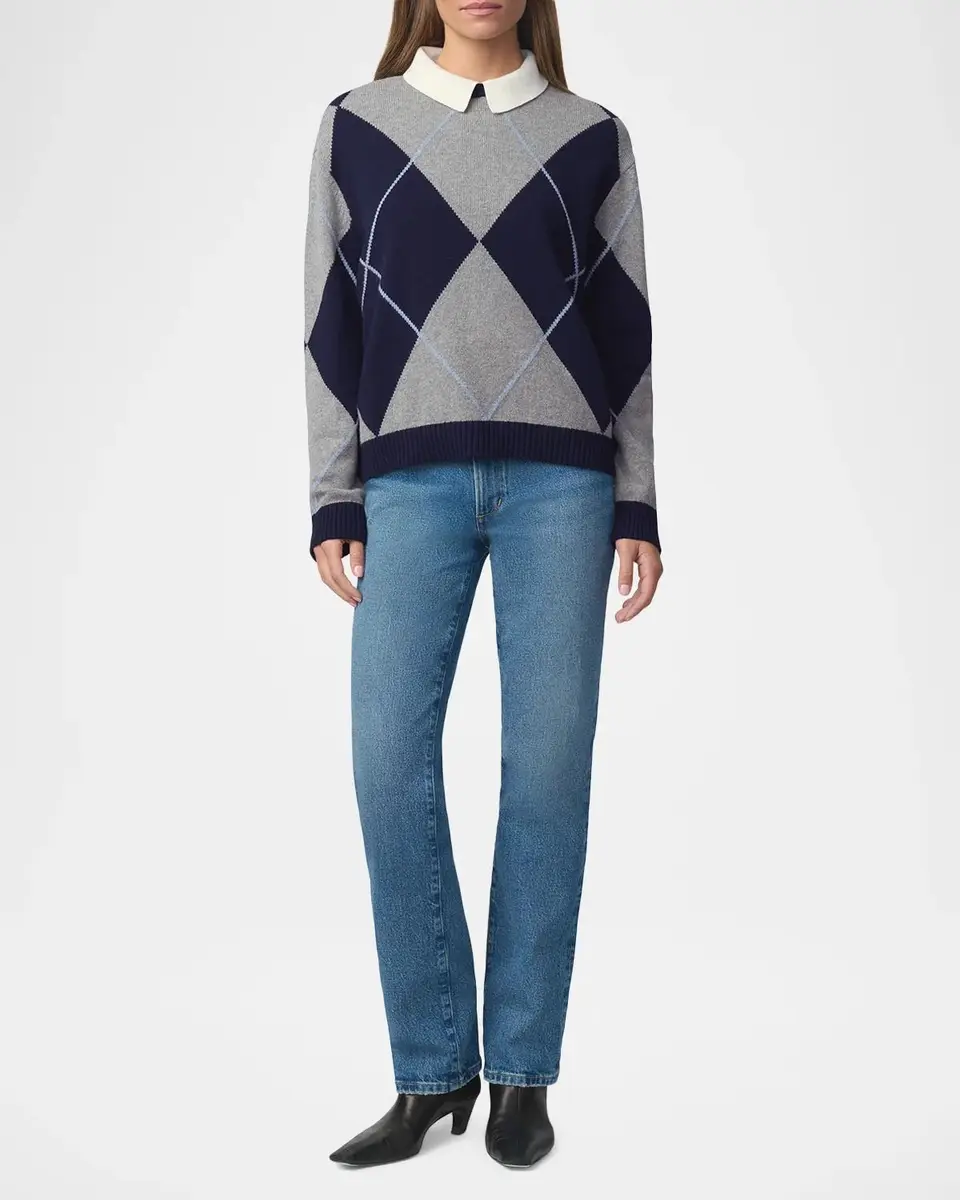 Joe's Jeans The Jude Argyle Wool-Blend Collared Sweater | Thumbnail 2 Joe's Jeans The Jude Argyle Wool-Blend Collared Sweater | Thumbnail 2