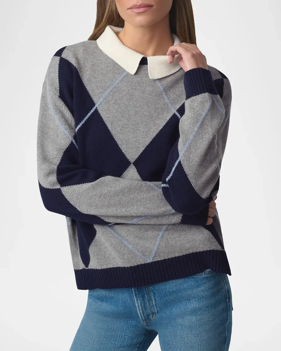 Joe's Jeans The Jude Argyle Wool-Blend Collared Sweater | Thumbnail 5 Joe's Jeans The Jude Argyle Wool-Blend Collared Sweater | Thumbnail 5