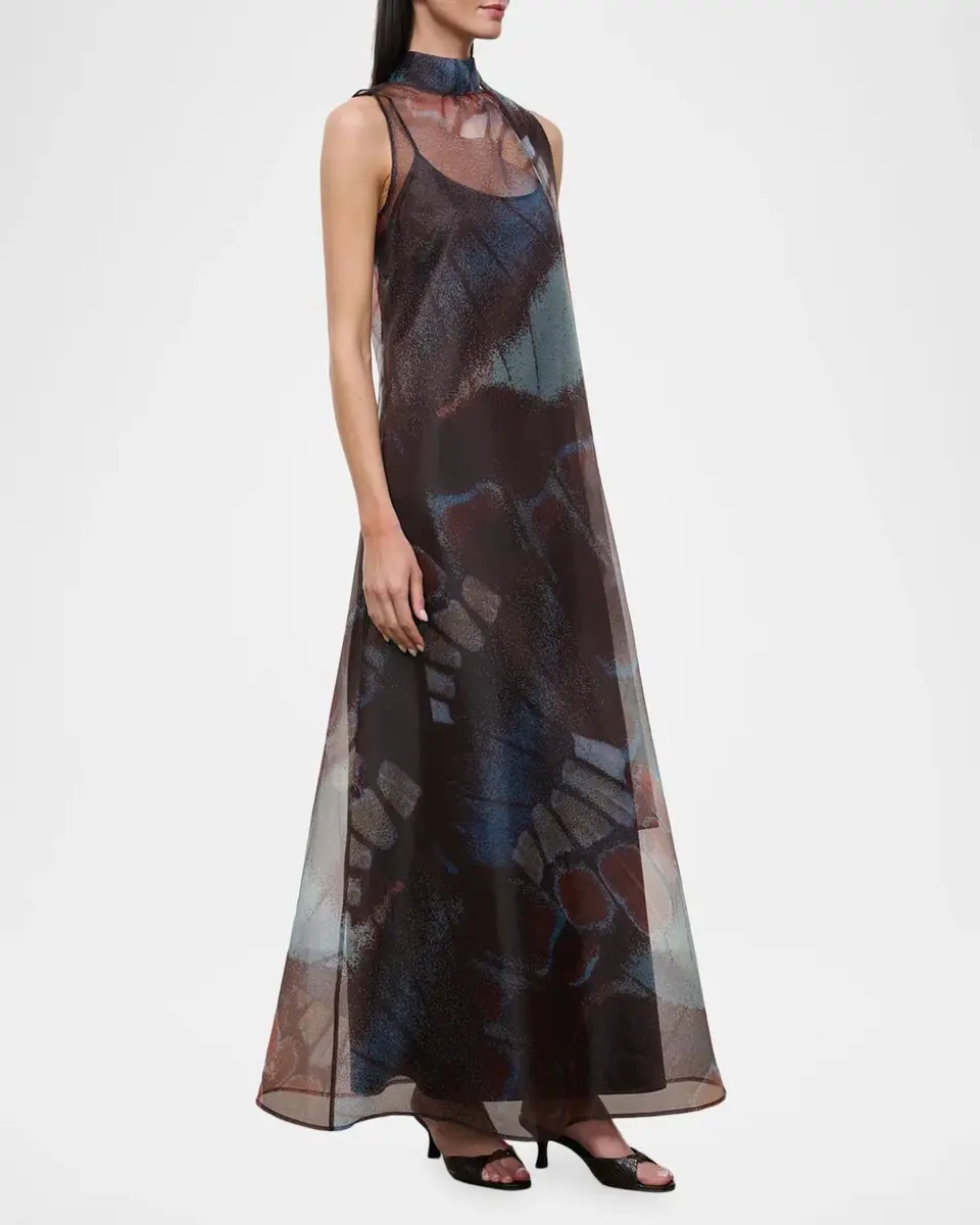 Staud Albee Butterfly Tie-Neck Maxi Dress | Thumbnail 5 Staud Albee Butterfly Tie-Neck Maxi Dress | Thumbnail 5