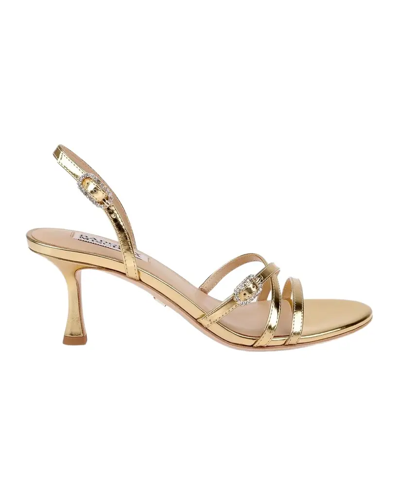 BADGLEY MISCHKA 65mm Yukon Embellished Satin Slingback Sandals