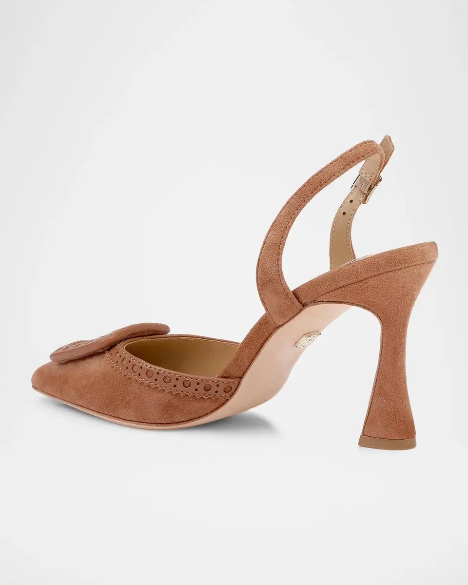 BADGLEY MISCHKA 85mm Yanira Suede Buckle Slingback Pumps | Thumbnail 3 BADGLEY MISCHKA 85mm Yanira Suede Buckle Slingback Pumps | Thumbnail 3