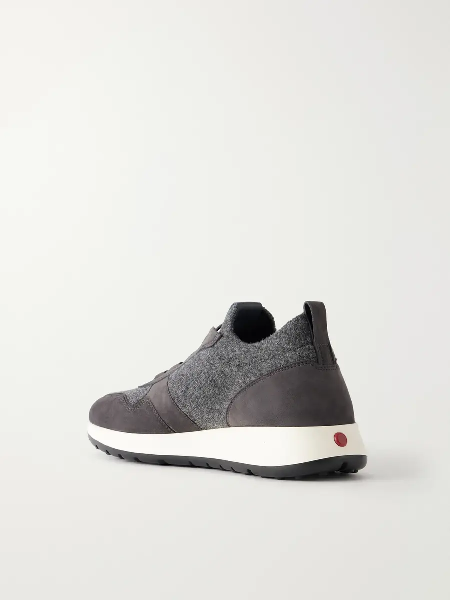 Tod's Suede-Trimmed Wool-Knit Sneakers - Men | Thumbnail 4