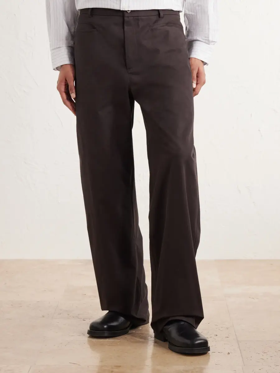 De Bonne Facture Gardian Straight-Leg Cotton-Twill Suit Trousers - Men | Thumbnail 3
