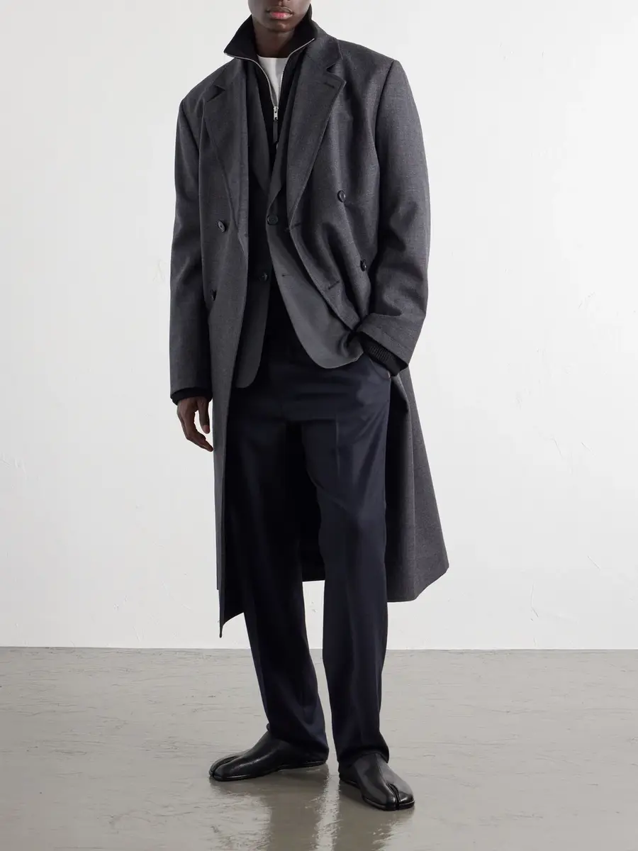 Maison Margiela Straight-Leg Virgin Wool Drawstring Trousers - Men | Thumbnail 2 Maison Margiela Straight-Leg Virgin Wool Drawstring Trousers - Men | Thumbnail 2