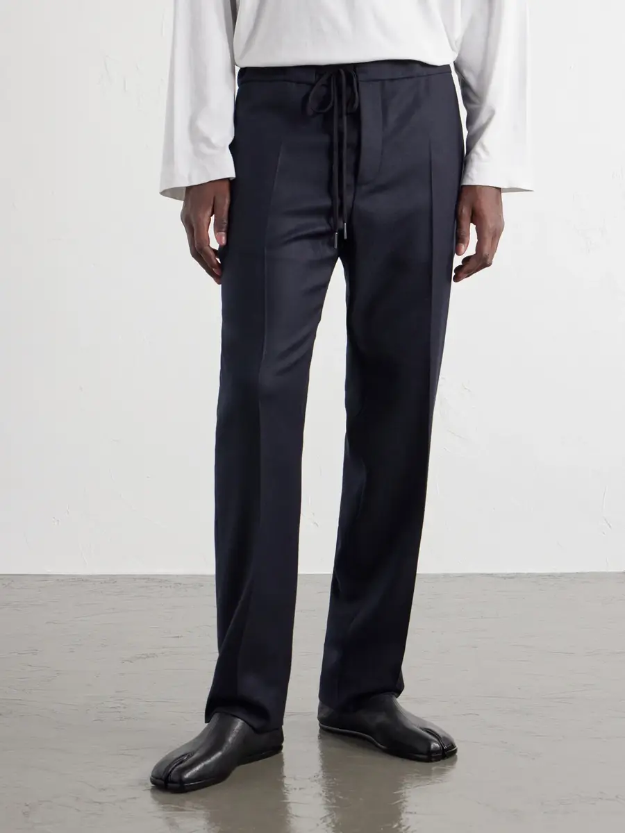 Maison Margiela Straight-Leg Virgin Wool Drawstring Trousers - Men | Thumbnail 3 Maison Margiela Straight-Leg Virgin Wool Drawstring Trousers - Men | Thumbnail 3