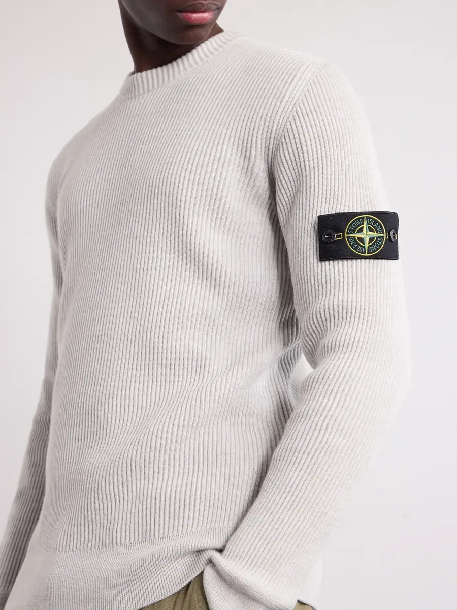 Stone Island Logo-Appliquéd Full Rib RWS Wool Sweater - Men | Thumbnail 5 Stone Island Logo-Appliquéd Full Rib RWS Wool Sweater - Men | Thumbnail 5