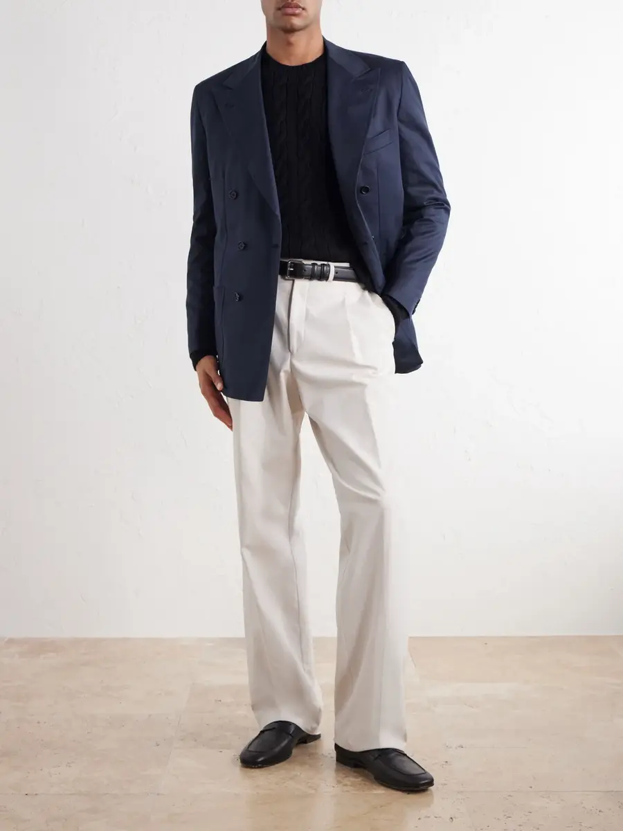 Kiton Double-Breasted Cotton-Twill Blazer - Men | Thumbnail 2 Kiton Double-Breasted Cotton-Twill Blazer - Men | Thumbnail 2