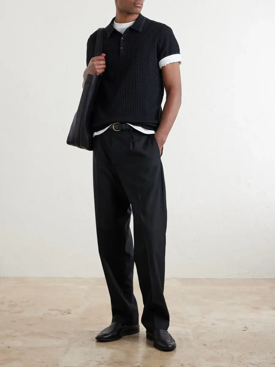rag & bone Harvey Ribbed Cotton-Blend Polo Shirt - Men | Thumbnail 2 rag & bone Harvey Ribbed Cotton-Blend Polo Shirt - Men | Thumbnail 2