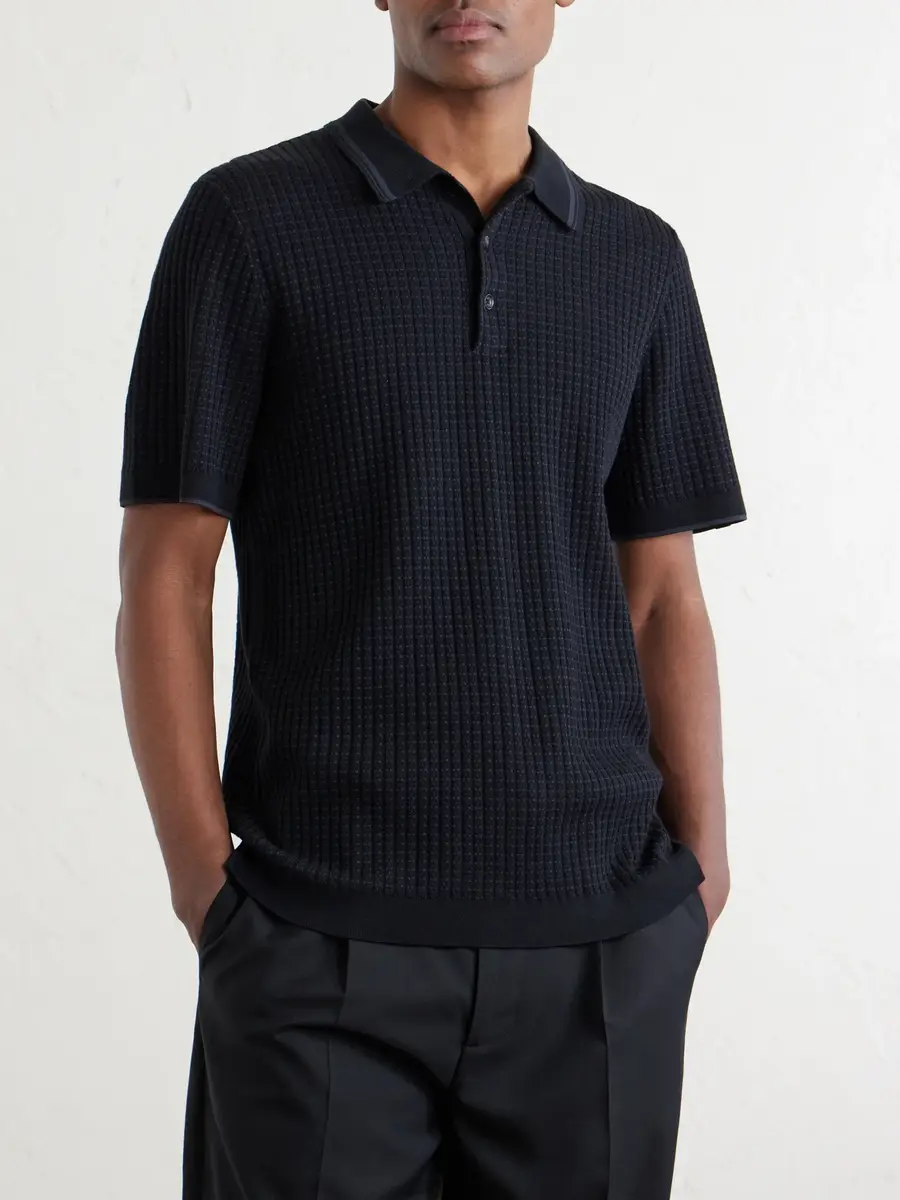 rag & bone Harvey Ribbed Cotton-Blend Polo Shirt - Men | Thumbnail 3 rag & bone Harvey Ribbed Cotton-Blend Polo Shirt - Men | Thumbnail 3