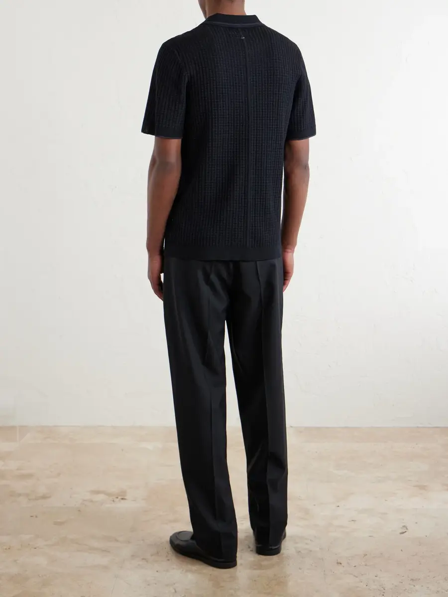 rag & bone Harvey Ribbed Cotton-Blend Polo Shirt - Men | Thumbnail 4 rag & bone Harvey Ribbed Cotton-Blend Polo Shirt - Men | Thumbnail 4