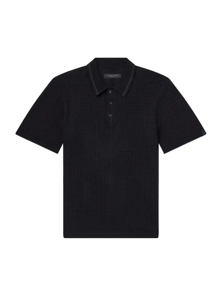 rag & bone Harvey Ribbed Cotton-Blend Polo Shirt - Men