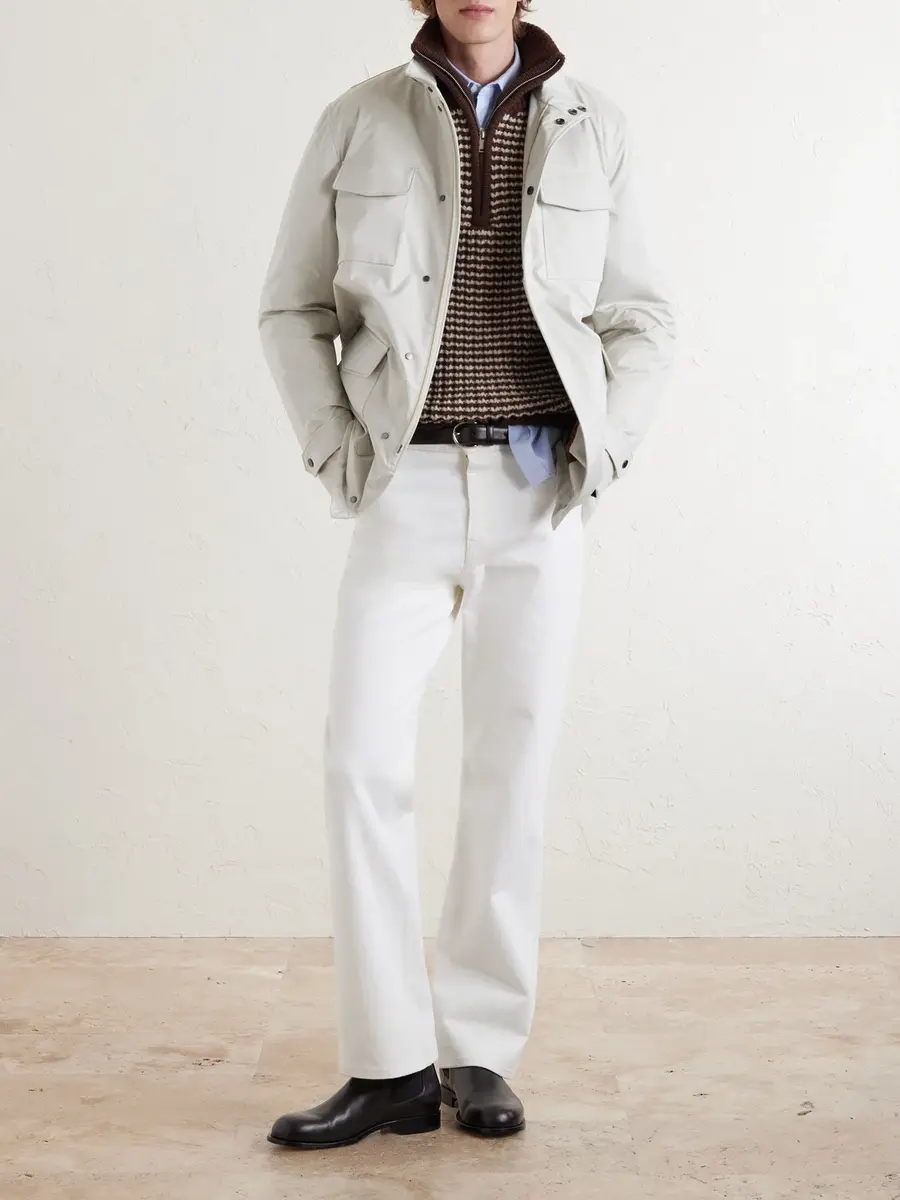 Kiton Suede-Trimmed Shell Field Jacket - Men | Thumbnail 2 Kiton Suede-Trimmed Shell Field Jacket - Men | Thumbnail 2