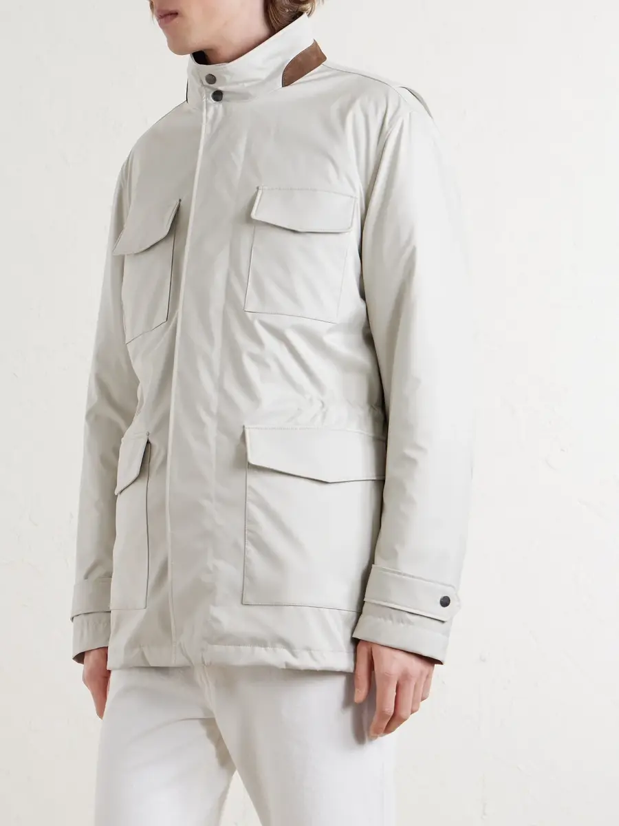 Kiton Suede-Trimmed Shell Field Jacket - Men | Thumbnail 3 Kiton Suede-Trimmed Shell Field Jacket - Men | Thumbnail 3