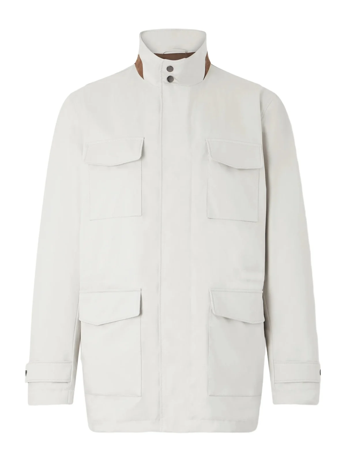 Kiton Suede-Trimmed Shell Field Jacket - Men