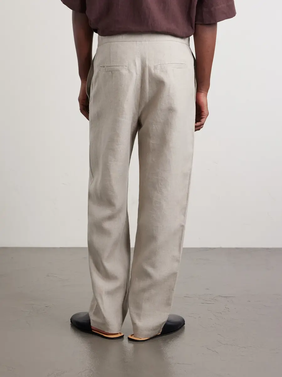 De Bonne Facture Lounge Straight-Leg Linen Suit Trousers - Men | Thumbnail 4