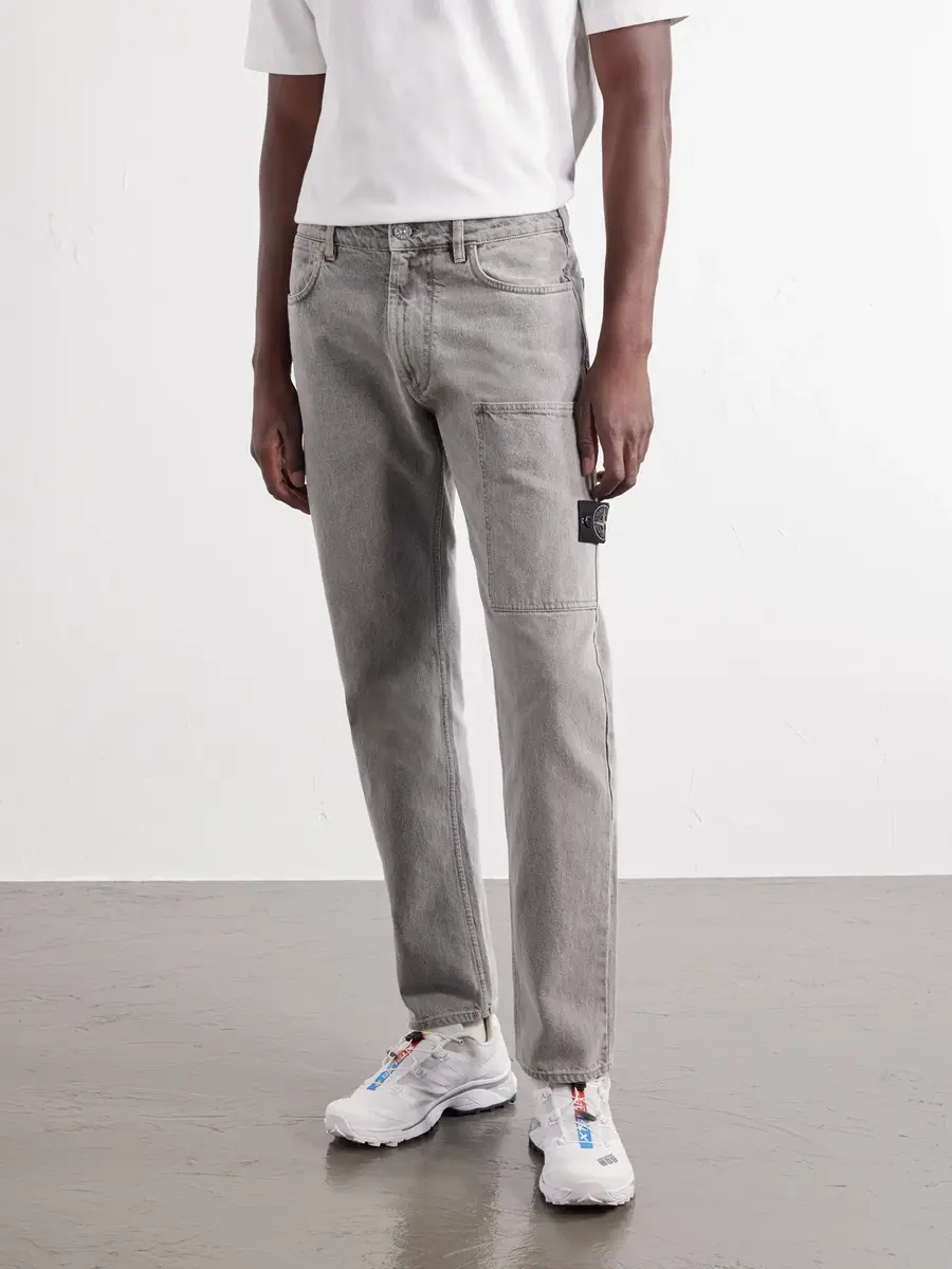 Stone Island Straight-Leg Mineral-Dyed Cotton Gabardine-TC Trousers - Men | Thumbnail 3