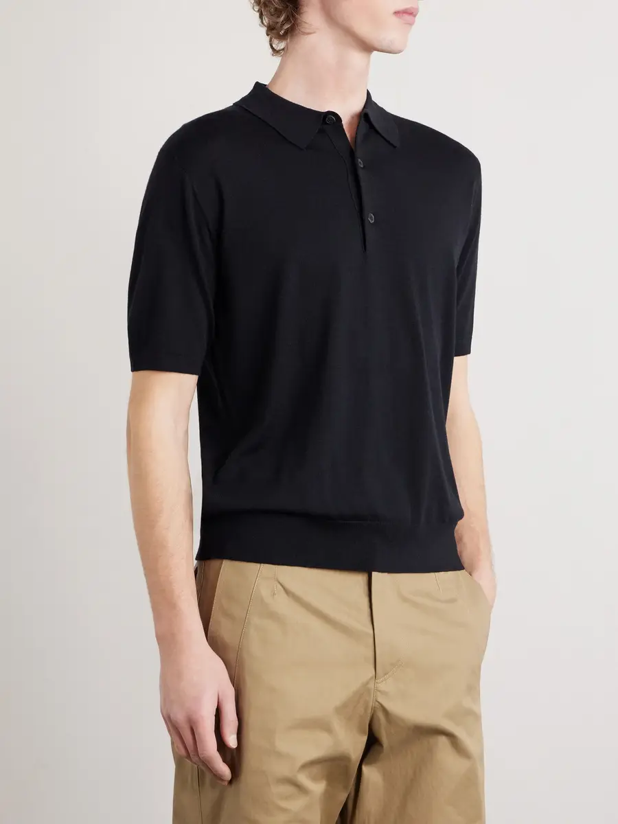 Dries Van Noten Merino Wool Polo Shirt - Men | Thumbnail 3 Dries Van Noten Merino Wool Polo Shirt - Men | Thumbnail 3