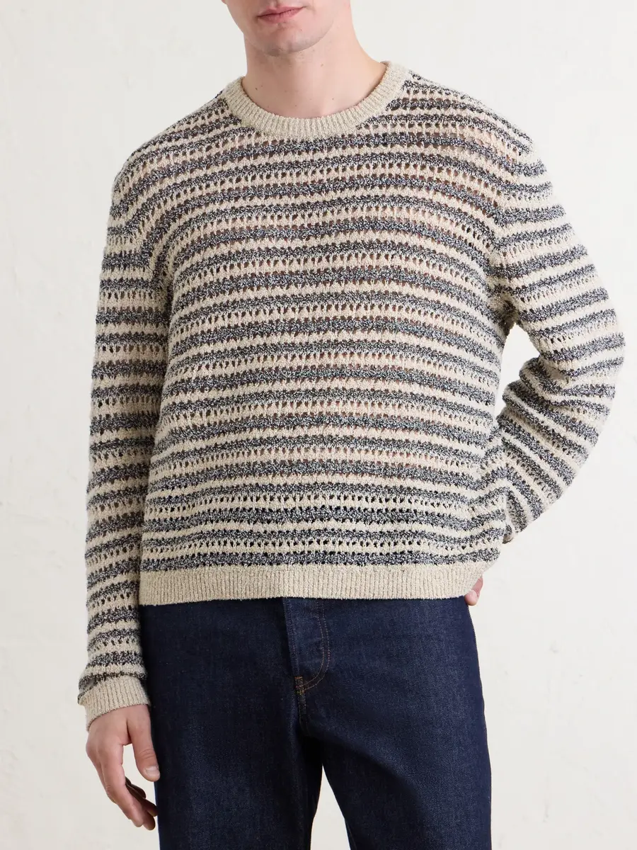 Aimé Leon Dore Striped Open-Knit Cotton-Blend Sweater - Men | Thumbnail 3 Aimé Leon Dore Striped Open-Knit Cotton-Blend Sweater - Men | Thumbnail 3