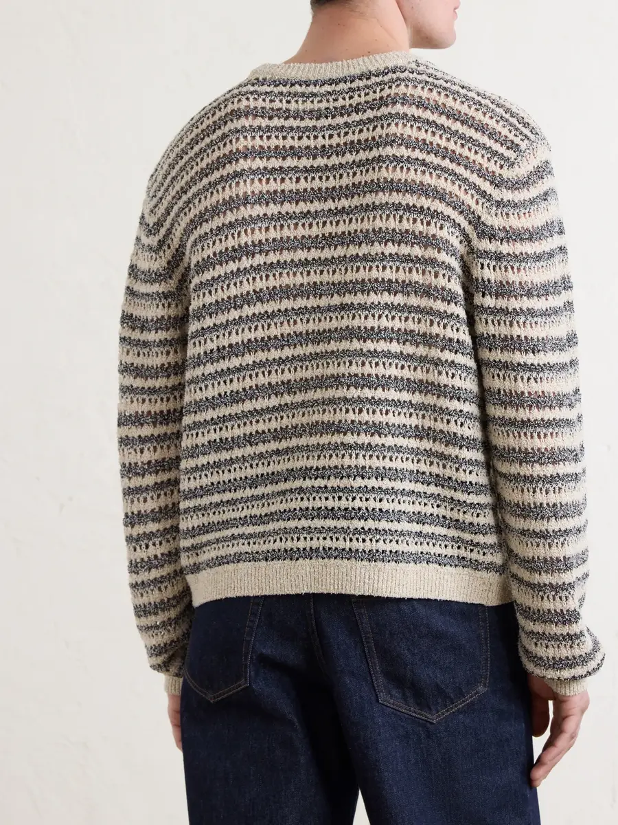 Aimé Leon Dore Striped Open-Knit Cotton-Blend Sweater - Men | Thumbnail 4 Aimé Leon Dore Striped Open-Knit Cotton-Blend Sweater - Men | Thumbnail 4