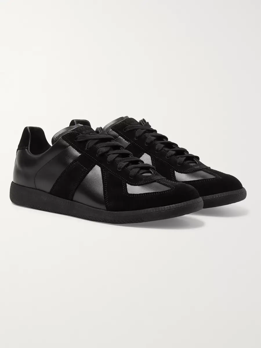 Maison Margiela Replica Leather and Suede Sneakers - Men | Thumbnail 4