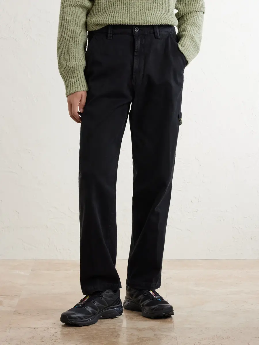 Stone Island Logo-Appliquéd Straight-Leg Organic Panama Cotton-Canvas Trousers - Men | Thumbnail 3 Stone Island Logo-Appliquéd Straight-Leg Organic Panama Cotton-Canvas Trousers - Men | Thumbnail 3