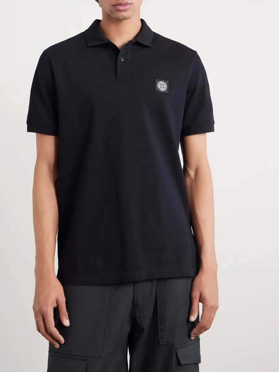 Stone Island Stretch Cotton-Blend Piqué Polo Shirt - Men | Thumbnail 3