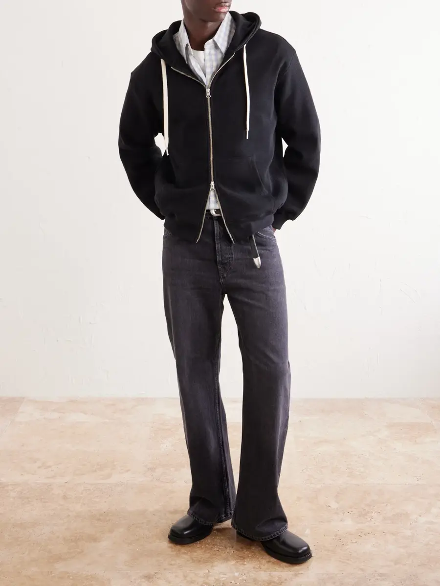 FrizmWORKS Waffle-Knit Cotton Zip-Up Hoodie - Men | Thumbnail 2