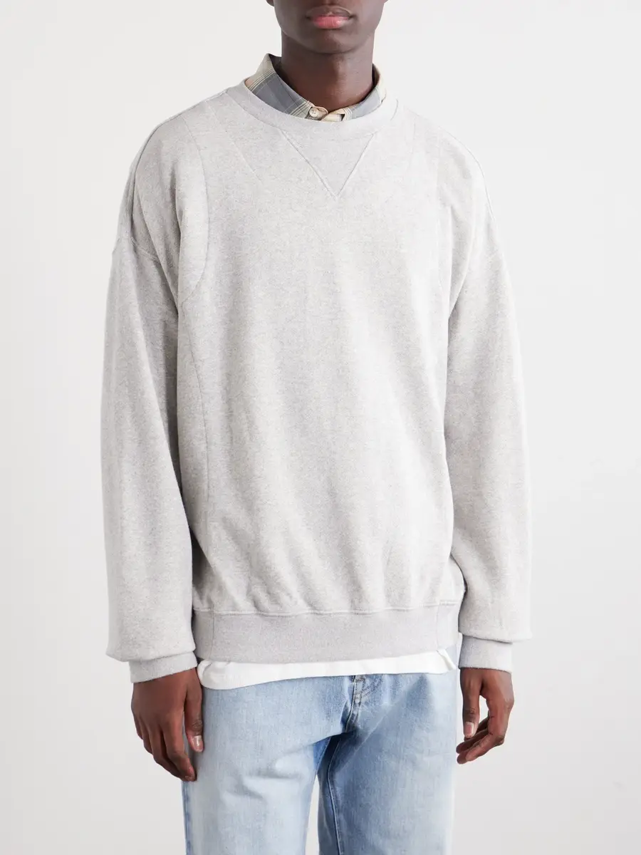 Maison Margiela Double Layered Cotton-Fleece Sweatshirt - Men | Thumbnail 3 Maison Margiela Double Layered Cotton-Fleece Sweatshirt - Men | Thumbnail 3