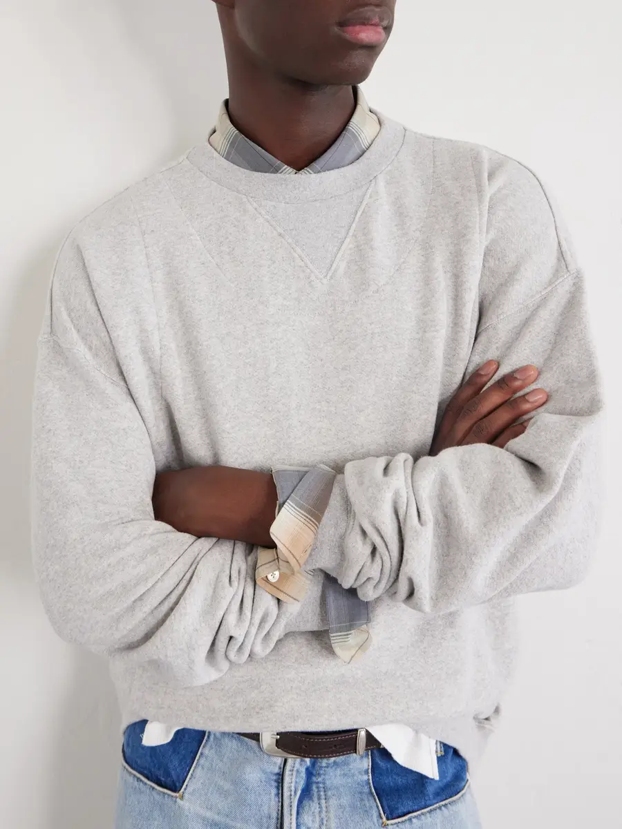 Maison Margiela Double Layered Cotton-Fleece Sweatshirt - Men | Thumbnail 5 Maison Margiela Double Layered Cotton-Fleece Sweatshirt - Men | Thumbnail 5