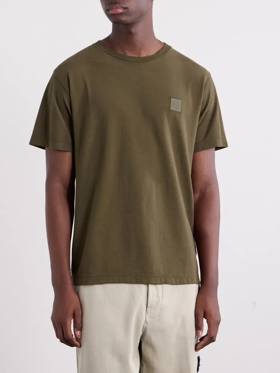 Stone Island GHOST Logo-Appliquéd Cotton-Jersey T-Shirt - Men | Thumbnail 3
