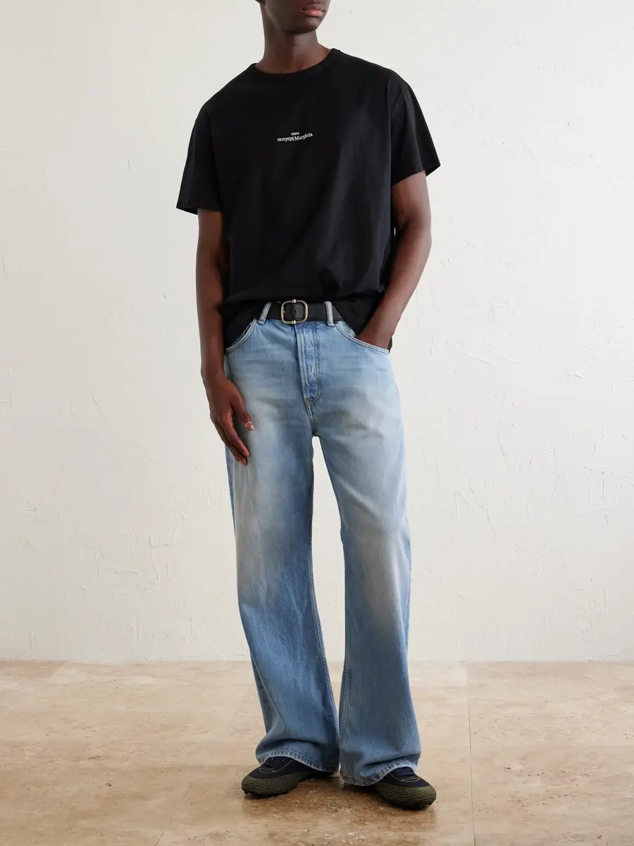 Maison Margiela Logo-Embroidered Cotton-Jersey T-Shirt - Men | Thumbnail 2 Maison Margiela Logo-Embroidered Cotton-Jersey T-Shirt - Men | Thumbnail 2