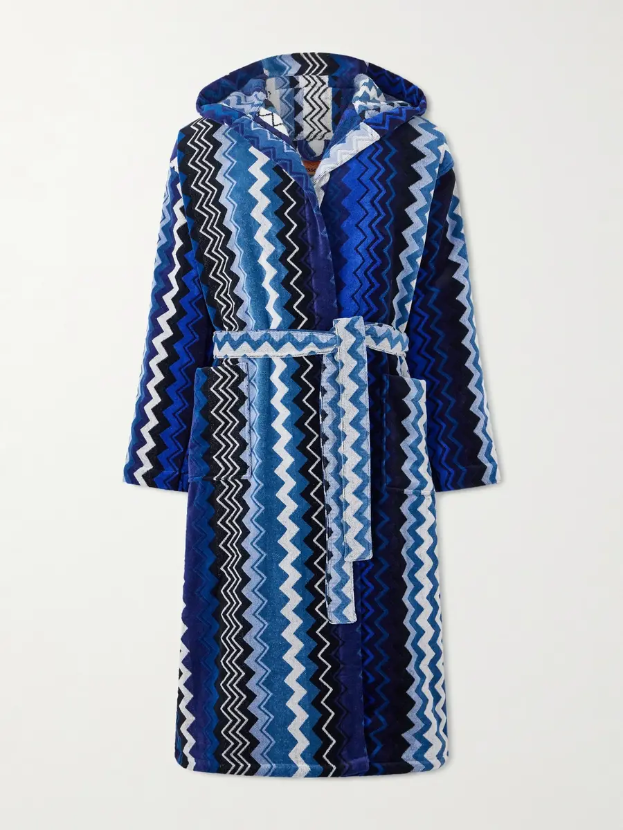 Missoni Home Giacomo Striped Cotton-Terry Hooded Robe - Men | Thumbnail 2