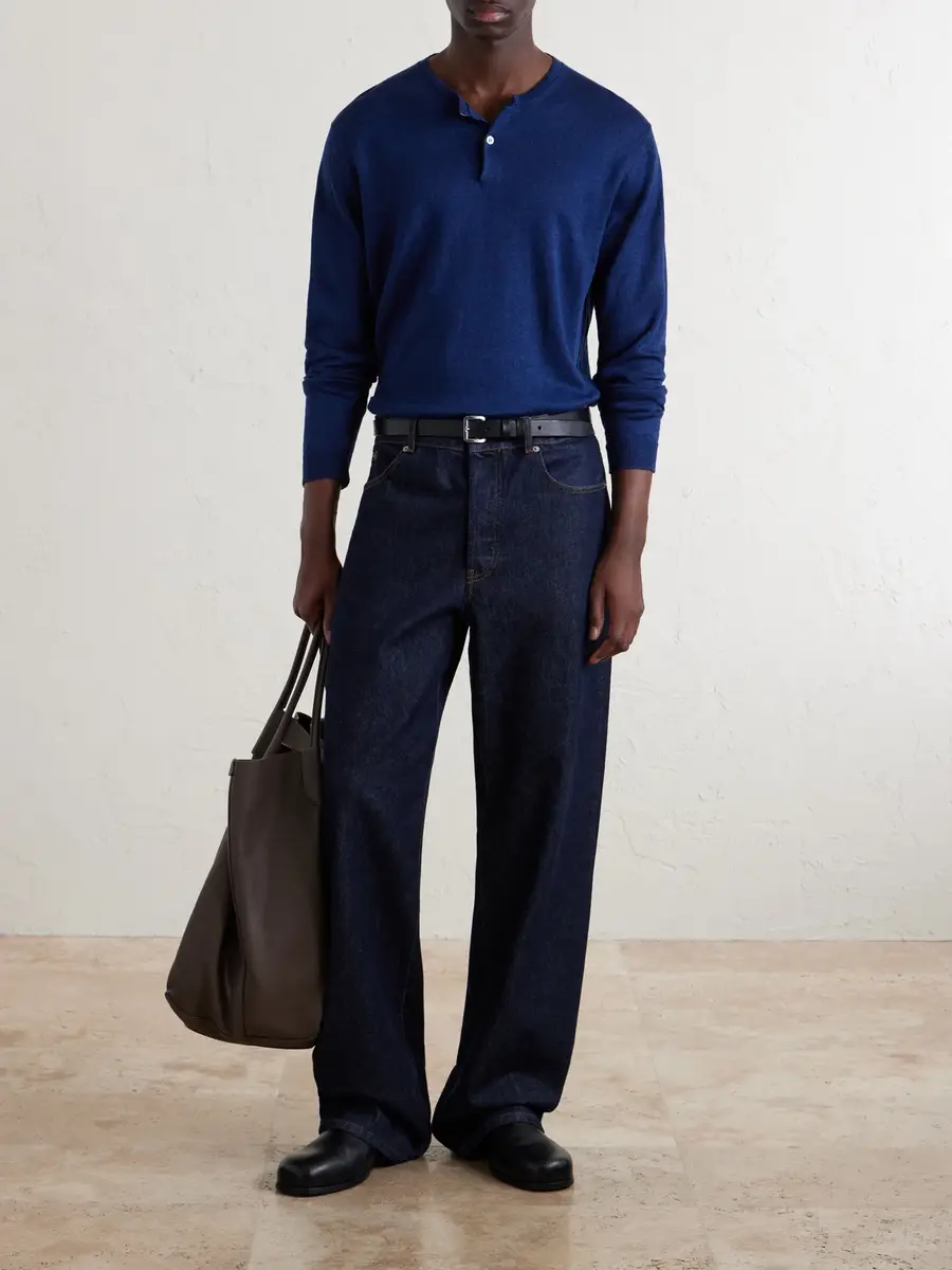 Anderson & Sheppard Linen Henley Sweater - Men | Thumbnail 2
