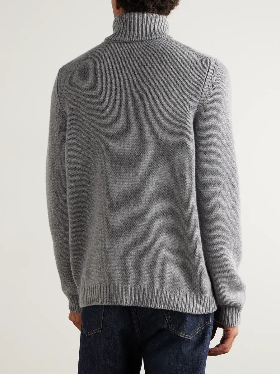 Anderson & Sheppard Rib-Trimmed Cashmere Rollneck Sweater - Men | Thumbnail 4 Anderson & Sheppard Rib-Trimmed Cashmere Rollneck Sweater - Men | Thumbnail 4