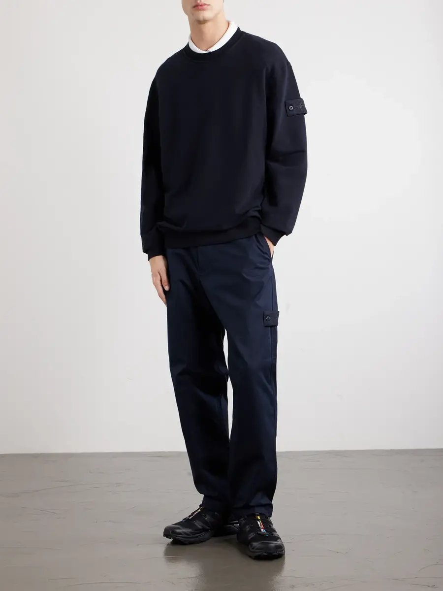 Stone Island GHOST Logo-Appliquéd Stretch Cotton-Jersey Sweatshirt - Men | Thumbnail 2 Stone Island GHOST Logo-Appliquéd Stretch Cotton-Jersey Sweatshirt - Men | Thumbnail 2
