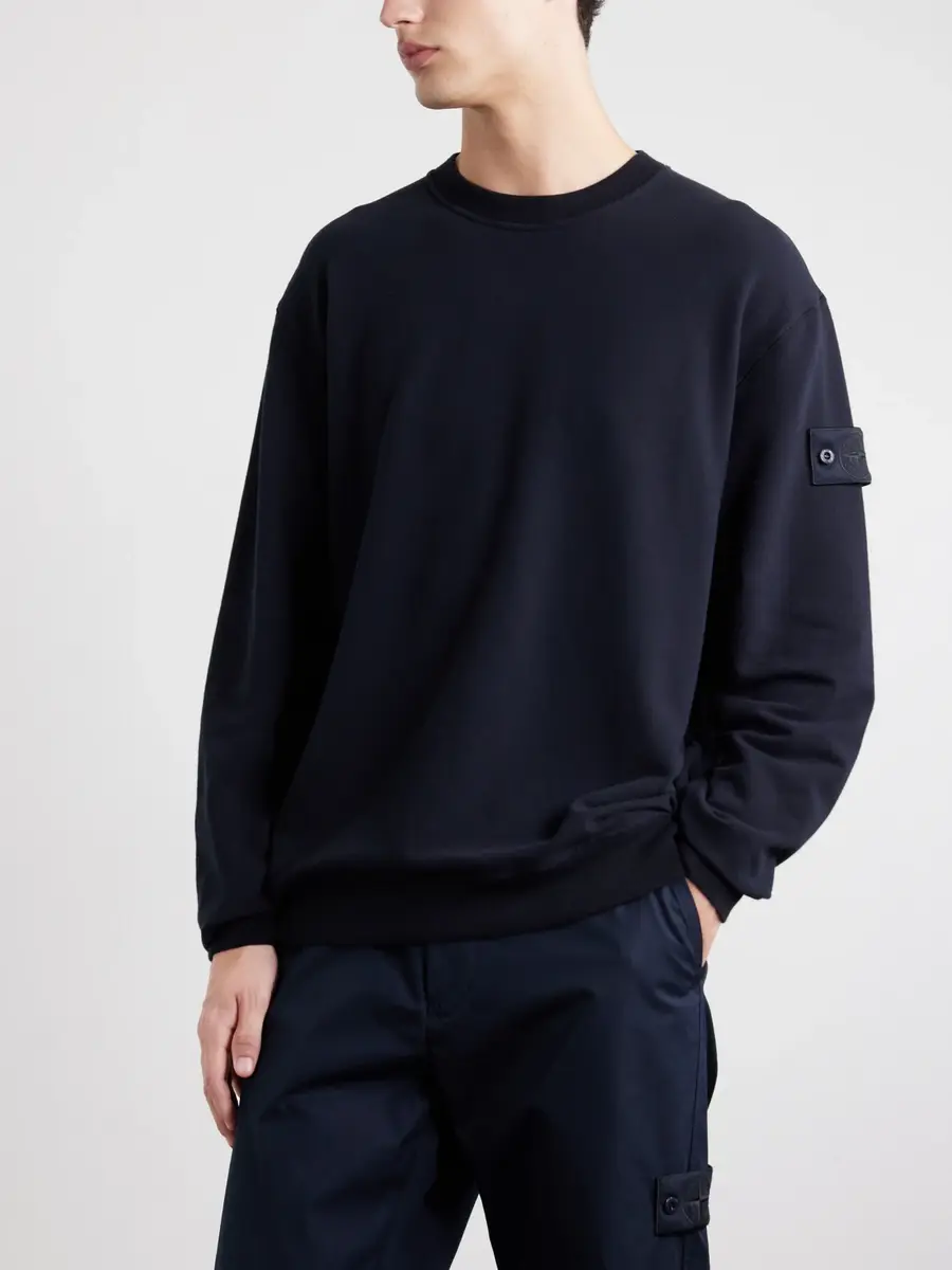Stone Island GHOST Logo-Appliquéd Stretch Cotton-Jersey Sweatshirt - Men | Thumbnail 3 Stone Island GHOST Logo-Appliquéd Stretch Cotton-Jersey Sweatshirt - Men | Thumbnail 3