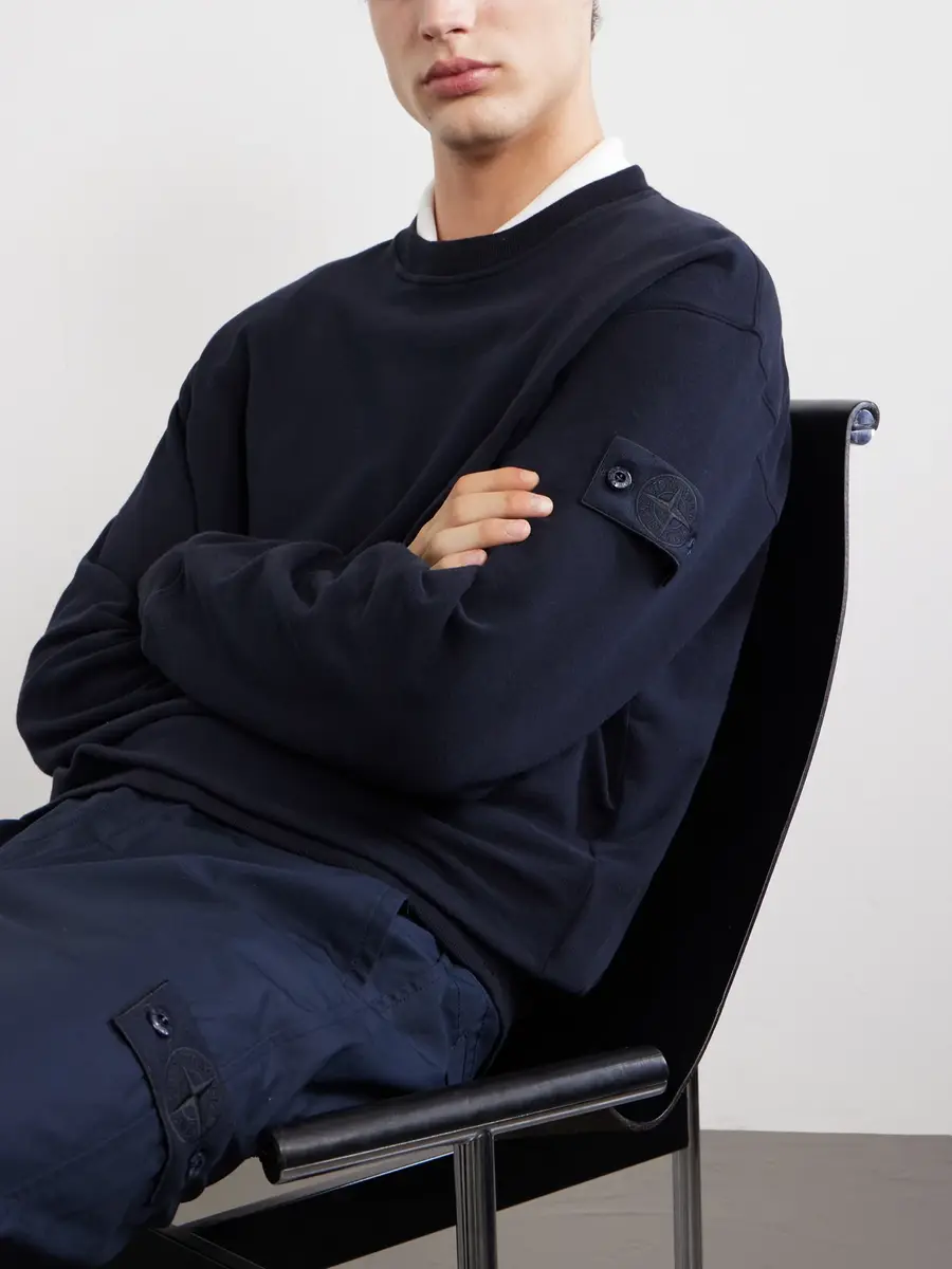 Stone Island GHOST Logo-Appliquéd Stretch Cotton-Jersey Sweatshirt - Men | Thumbnail 5 Stone Island GHOST Logo-Appliquéd Stretch Cotton-Jersey Sweatshirt - Men | Thumbnail 5