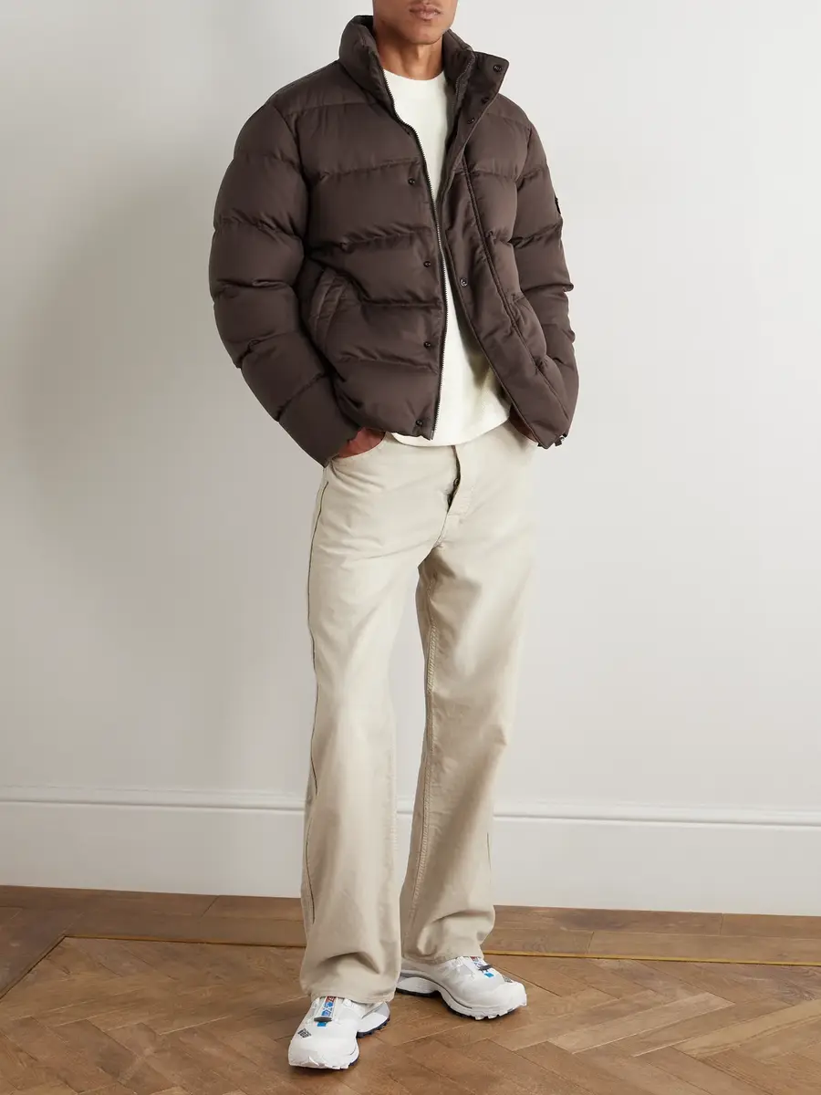 Stone Island GHOST Garment-Dyed Quilted Virgin Wool-Twill Down Jacket - Men | Thumbnail 2