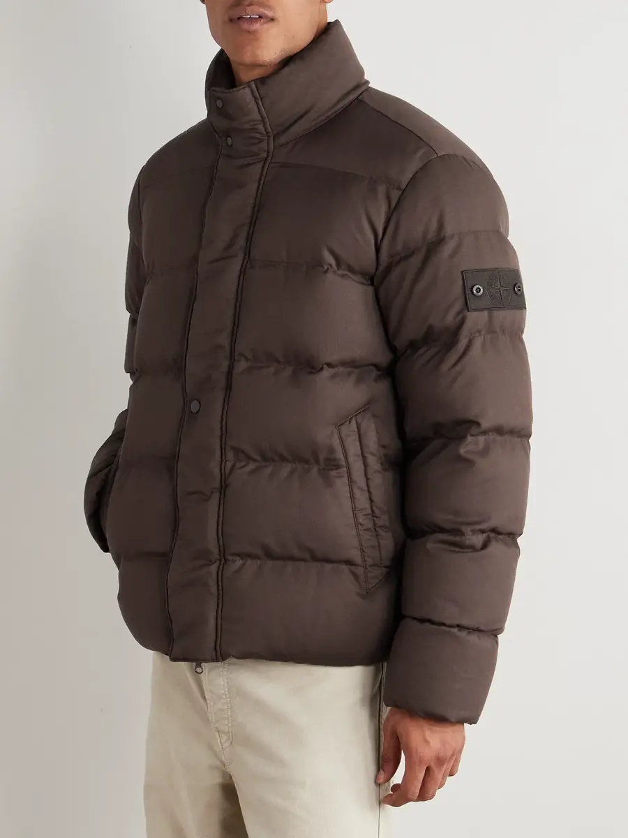 Stone Island GHOST Garment-Dyed Quilted Virgin Wool-Twill Down Jacket - Men | Thumbnail 3