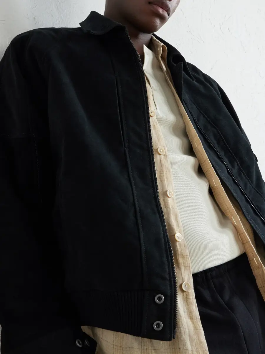 ADON Suede-Trimmed Cotton-Moleskin Bomber Jacket - Men | Thumbnail 5 ADON Suede-Trimmed Cotton-Moleskin Bomber Jacket - Men | Thumbnail 5