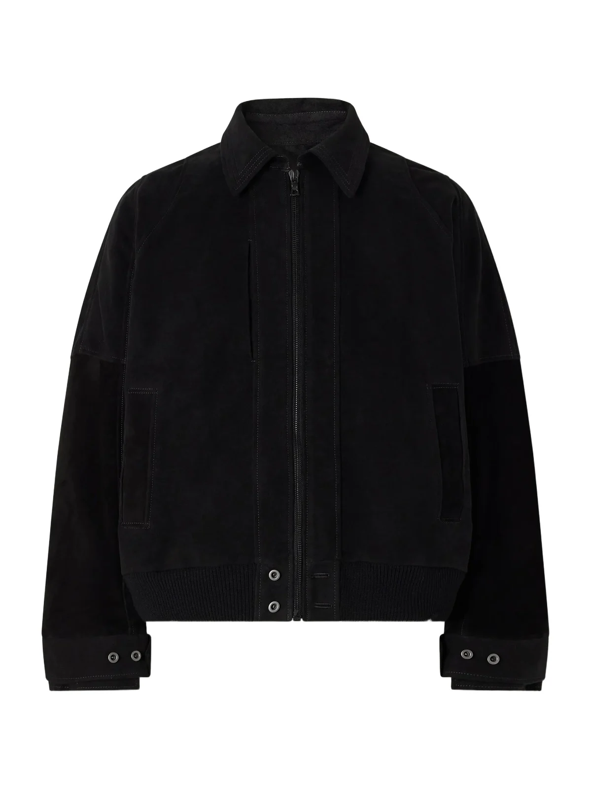 Suede-Trimmed Cotton-Moleskin Bomber Jacket - Men