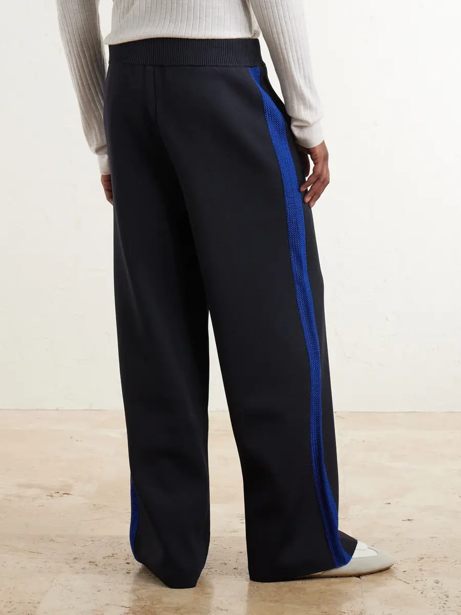 Wales Bonner Straight-Leg Logo-Embroidered Knitted Drawstring Sweatpants - Men | Thumbnail 4