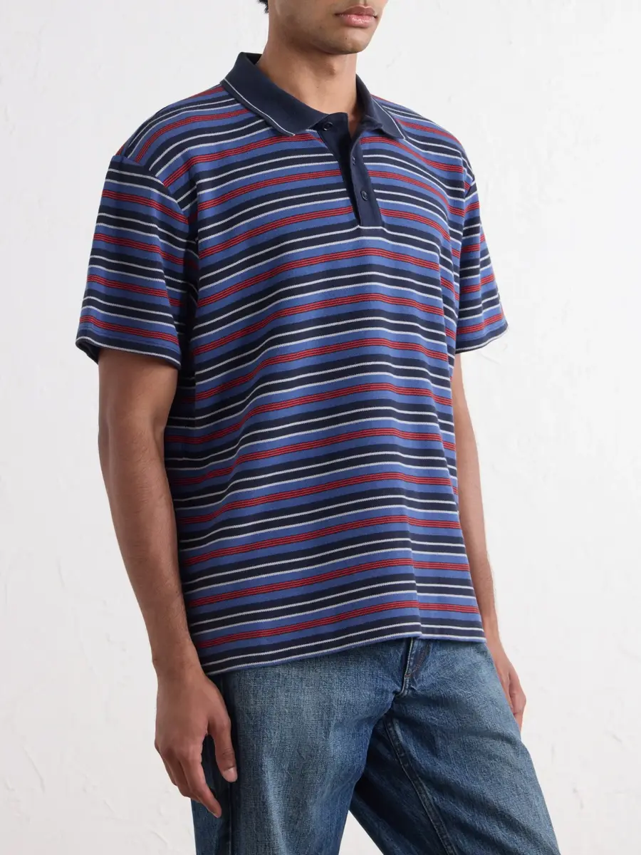 rag & bone Striped Cotton-Piqué Polo Shirt - Men | Thumbnail 3