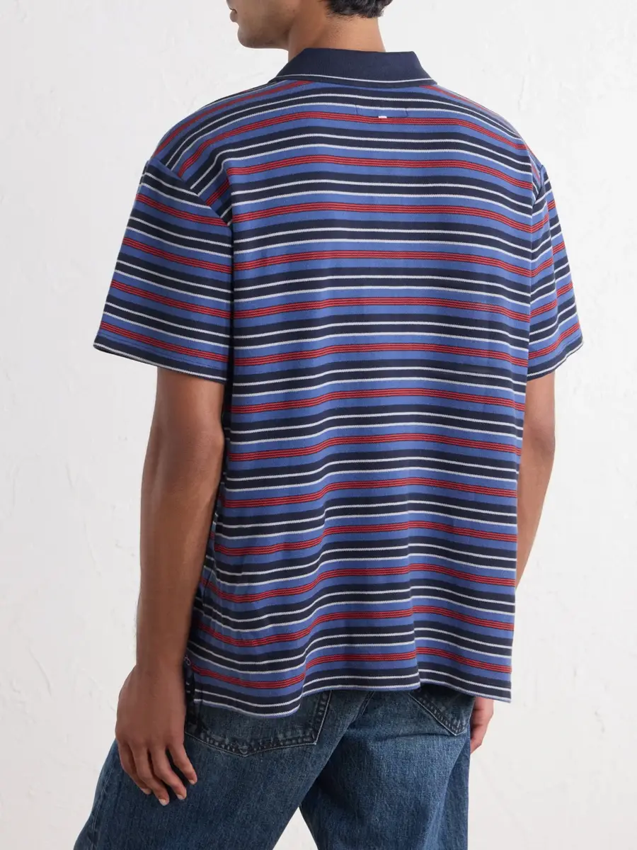 rag & bone Striped Cotton-Piqué Polo Shirt - Men | Thumbnail 4