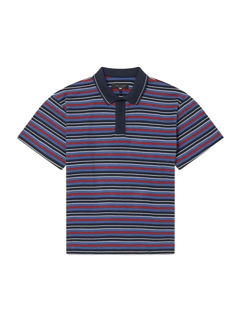 rag & bone Striped Cotton-Piqué Polo Shirt - Men