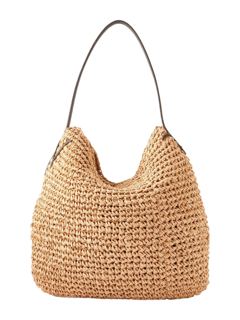 Bulb Leather-Trimmed Raffia Tote Bag - Men