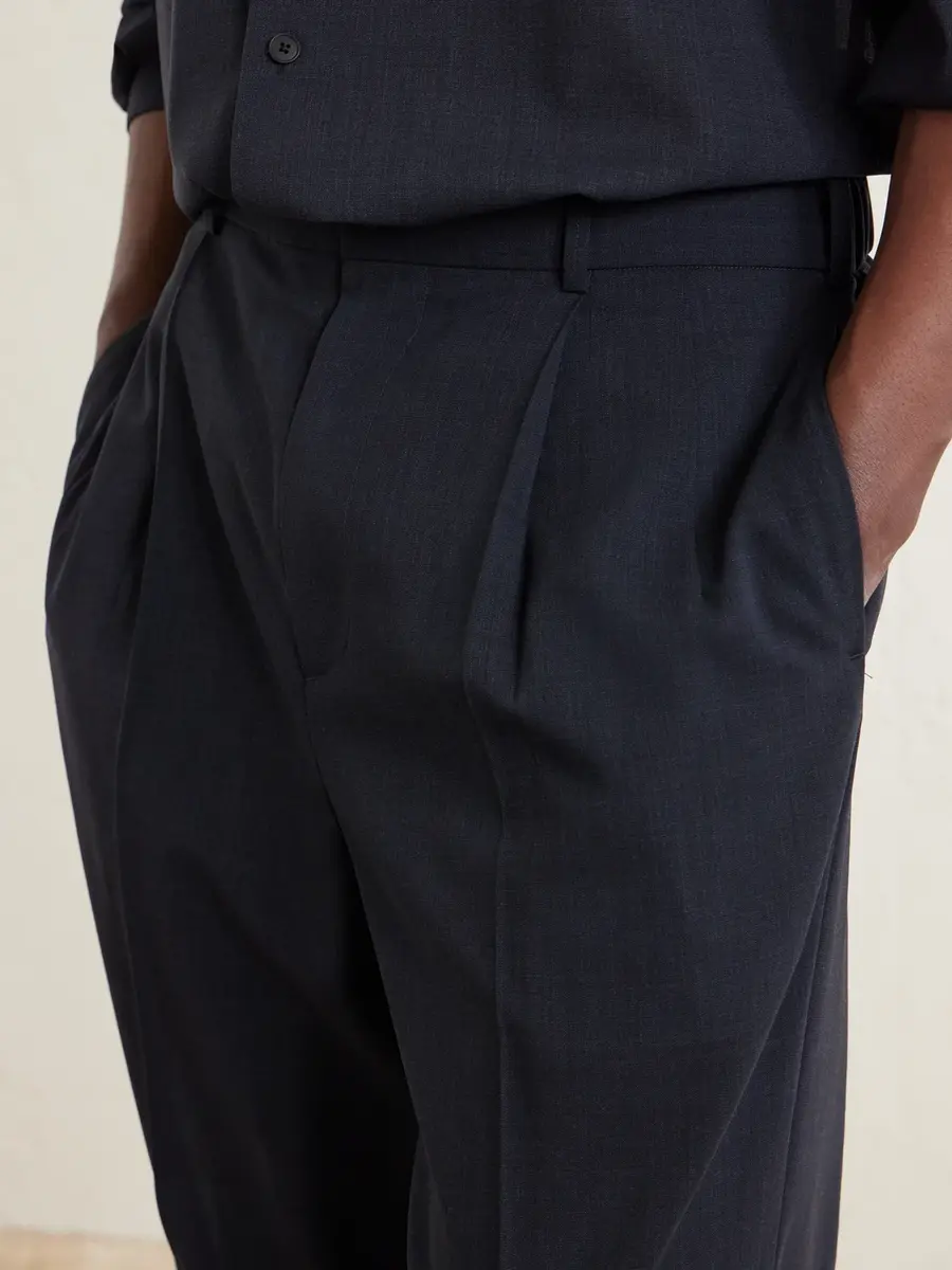 ATON Straight-Leg Pleated Wool-Gauze Trousers - Men | Thumbnail 5 ATON Straight-Leg Pleated Wool-Gauze Trousers - Men | Thumbnail 5