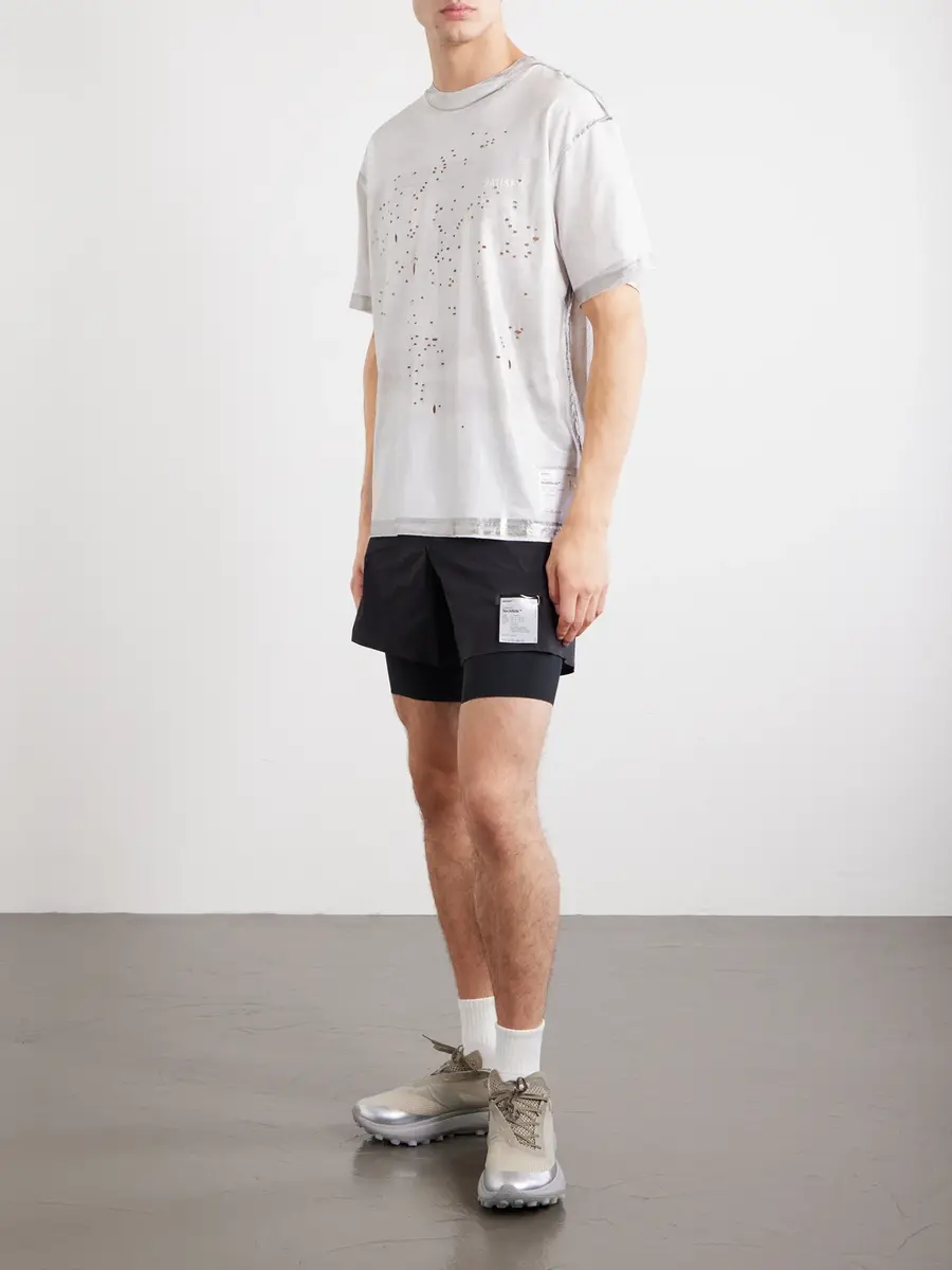 Satisfy Logo-Print Distressed MothTech™ Cotton-Jersey T-Shirt - Men | Thumbnail 2