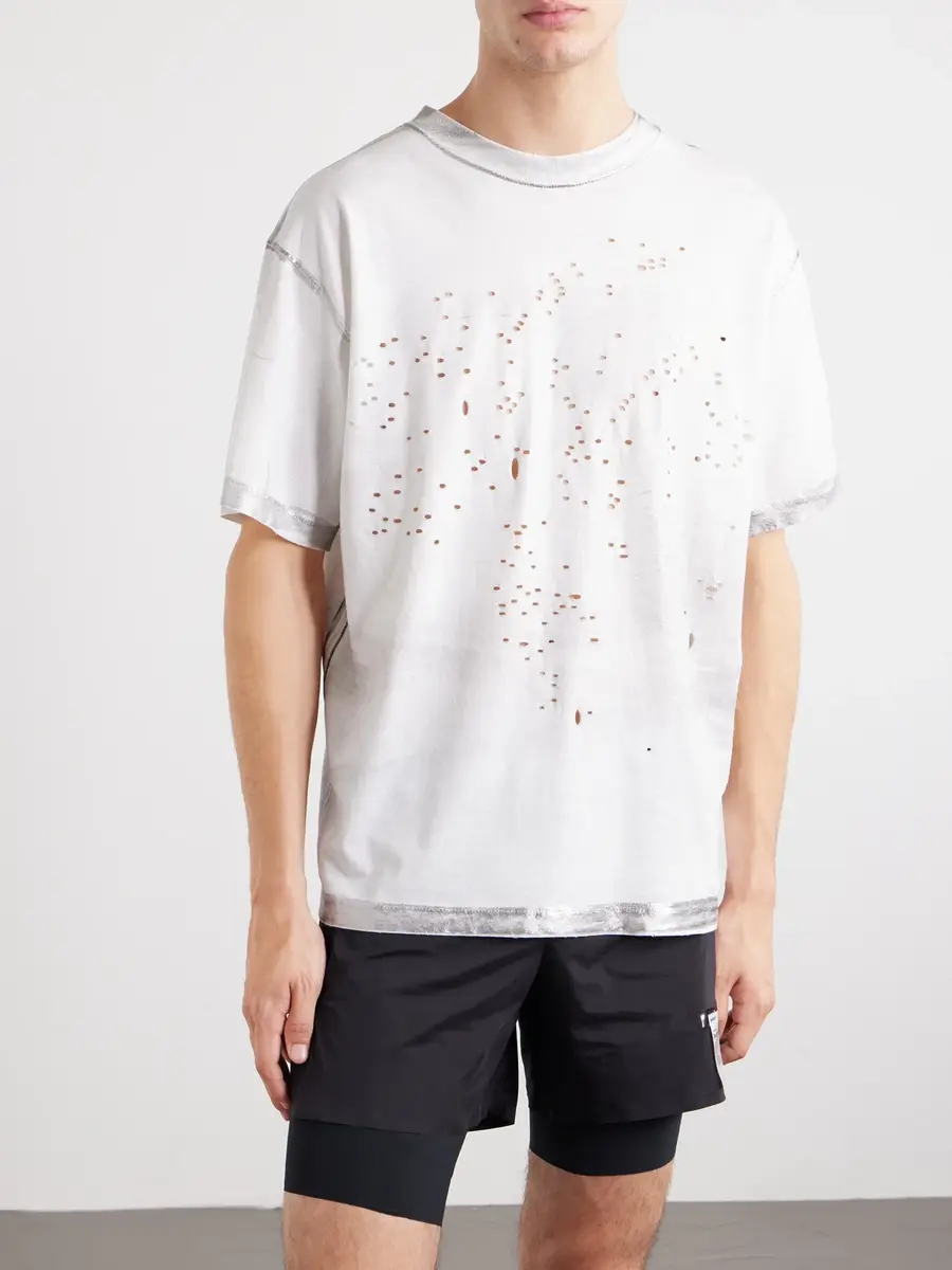 Satisfy Logo-Print Distressed MothTech™ Cotton-Jersey T-Shirt - Men | Thumbnail 3